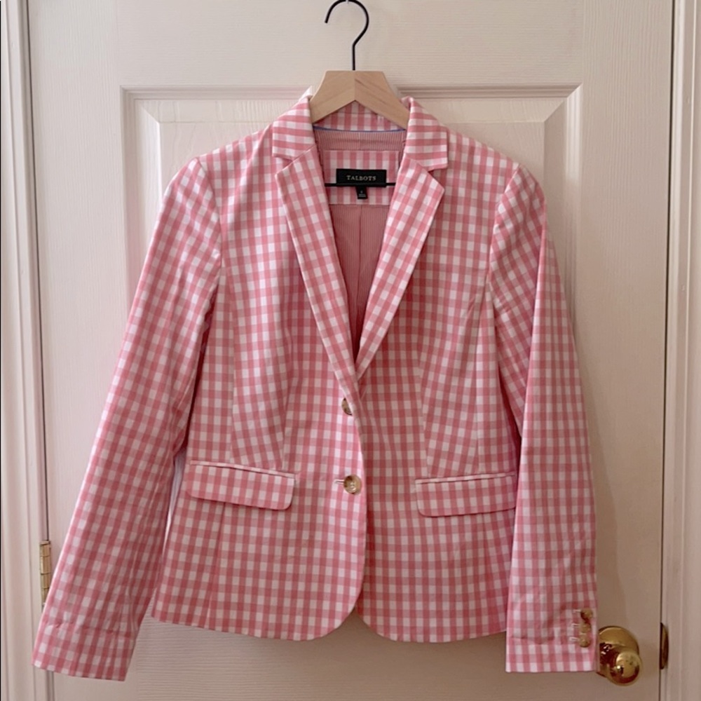 Talbots Gingham Plaid Blazer